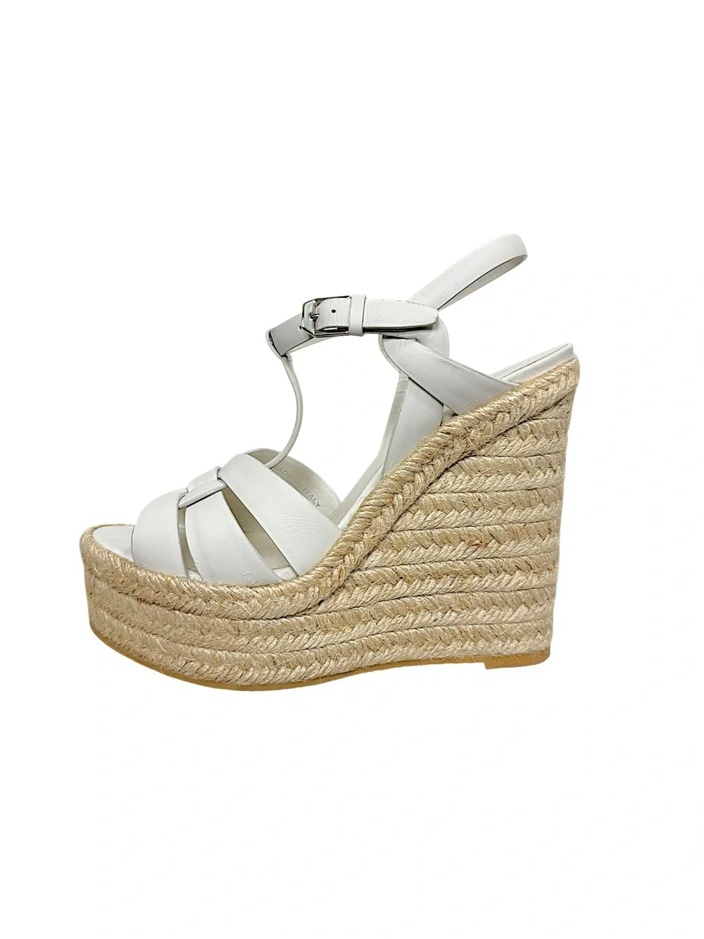 Saint Laurent Tribute Espadrille Wedge Sandals 37.5